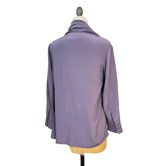 Soft Surroundings Draped Lavender Silk Blouse Size Small - Picture 3 of 4